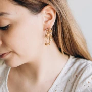 Distanziatore quadrato 6x3 mm in ossido di zirconio - Acciaio inossidabile 316L Gold - Cristallo x1