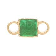 Distanziatore quadrato 6x3 mm ossido di zirconio - acciaio inox 316L Gold - Verde x1