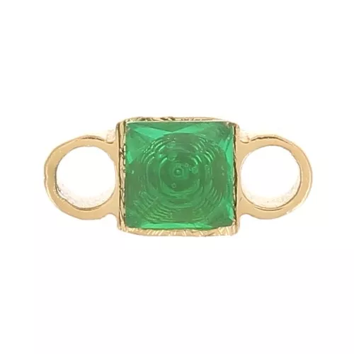 Distanziatore quadrato 6x3 mm ossido di zirconio - acciaio inox 316L Gold - Verde x1