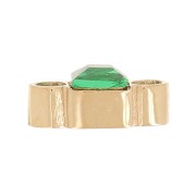 Distanziatore quadrato 6x3 mm ossido di zirconio - acciaio inox 316L Gold - Verde x1