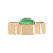 Distanziatore quadrato 6x3 mm ossido di zirconio - acciaio inox 316L Gold - Verde x1