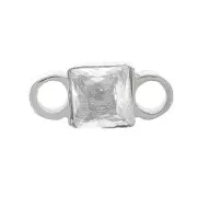 Distanziatore quadrato 6x3 mm in ossido di zirconio - acciaio inox 316L - cristallo x1