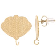 Orecchini a farfalla da 19 mm con anello aperto - Acciaio inox316L dorato x2