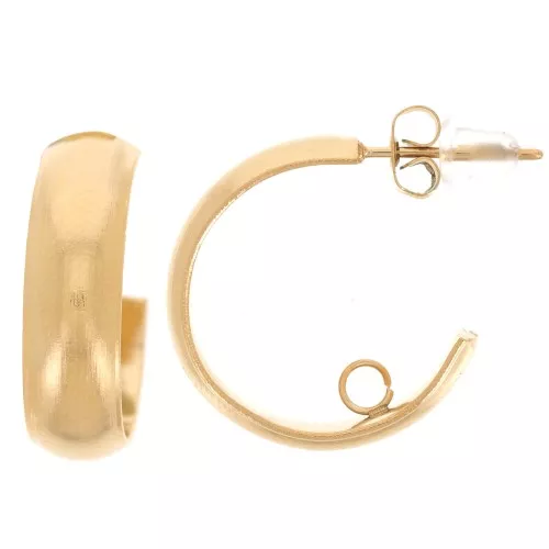 Orecchini aperti da 19 mm con anello aperto - Acciaio inox 304L dorato x2