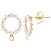 Orecchini a perno rotondi incassati 12 mm-Acciaio inox dorato 304L x2|raw }}