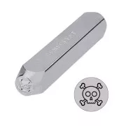 Punzone 6 mm - Teschio e ossa incrociate x1