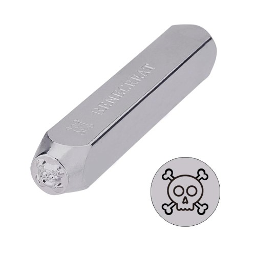 Punzone 6 mm - Teschio e ossa incrociate x1