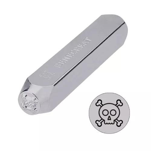 Punzone 6 mm - Teschio e ossa incrociate x1