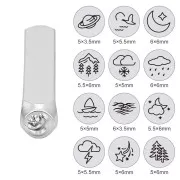 Set di punzoni 6 mm - Disegno della natura x12