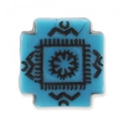 Perle piatte decorazione antica mm. 9 Turchese/Nero x5|raw }}