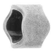 Passante ondulato per cordone 7,5 mm argentato brunito x1