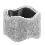 Passante ondulato per cordone 7,5 mm argentato brunito x1