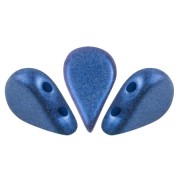 Perle di vetro Amos® di Puca® 5x8 mm - Caribbean Blue Metallic Mat x10g