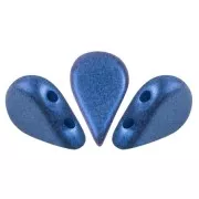 Perles en verre Amos® par Puca® 5x8 mm - Caribbean Blue Metallic Mat x10g