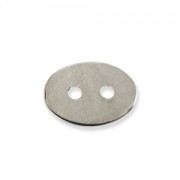 Bottone ovale liscio mm. 15x11 rodiato x1|raw }}