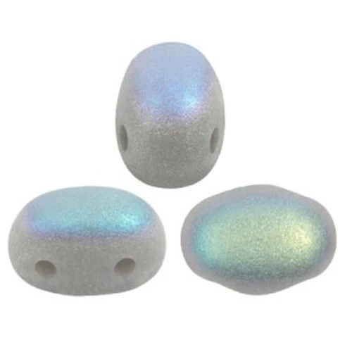 Perle in vetro Samos® di Puca® 7x5 mm Opaque Grey Mat AB x10g