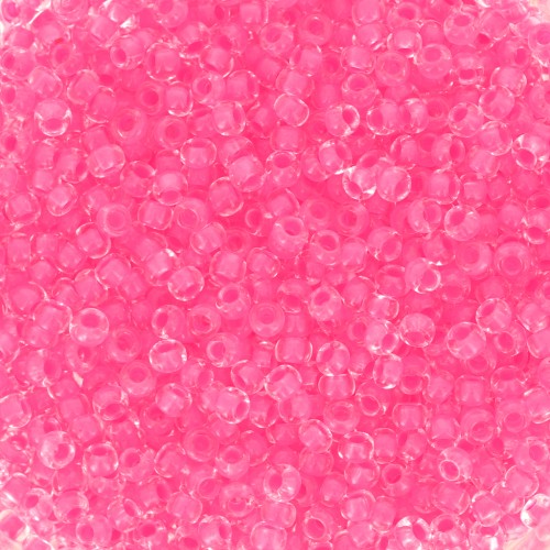 Perla Preciosa 11/0 da 2 mm - Crystal Neon Pink Lined x 20 g
