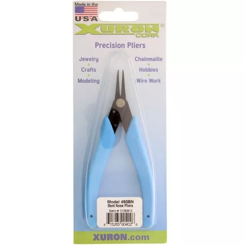 Pinza per gioielli con naso a molla piegato 13 cm Xuron 450BN - Azzurro x1
