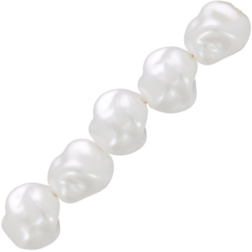 Perle barocche irregolari 10 mm imitazione perla d'acqua dolce - Bianco perlato x10