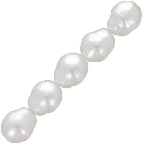 Perline barocche irregolari 8x7 mm imitazione perla d'acqua dolce - Bianco perlato x20