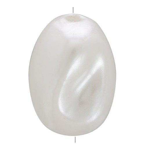 Perle barocche irregolari 14x10 mm imitazione perla d'acqua dolce - Bianco perlato x4