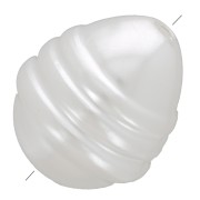 Perle a goccia scanalate 14x12 mm imitazione perla d'acqua dolce - Bianco perlato x4