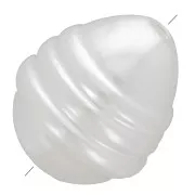 Perle a goccia scanalate 14x12 mm imitazione perla d'acqua dolce - Bianco perlato x4