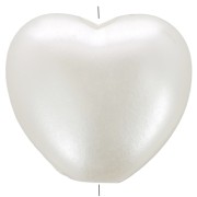 Perline a cuore 10x11 mm imitazione perla d'acqua dolce - Bianco perlato x15|raw }}
