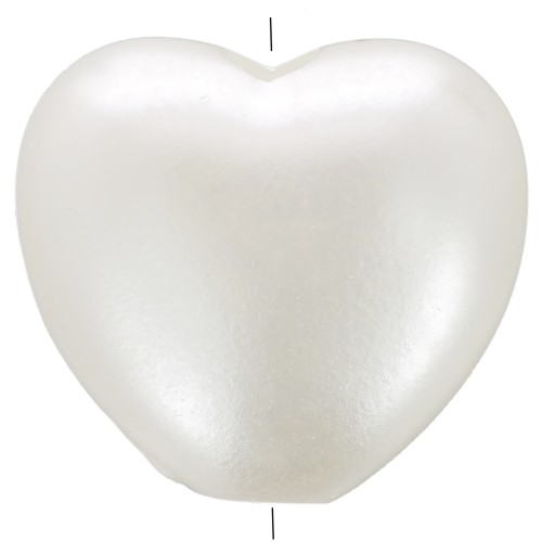 Perline a cuore 10x11 mm imitazione perla d'acqua dolce - Bianco perlato x15