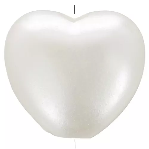 Perline a cuore 10x11 mm imitazione perla d'acqua dolce - Bianco perlato x15