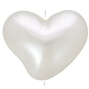Perline a cuore rotondo 14x17 mm imitazione perla d'acqua dolce - Bianco perlato x10|raw }}