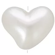 Perline a cuore rotondo 14x17 mm imitazione perla d'acqua dolce - Bianco perlato x10