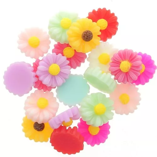 Cabochon Fiori di resina 10 mm - Multicolore x20