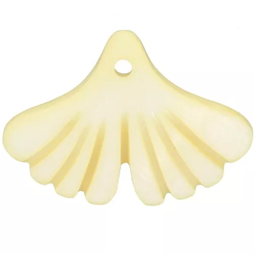 Zecchino foglia di ginkgo 12x17 mm in madreperla colorata - Giallo chiaro x1