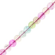 Perline di vetro rotonde 6,5 mm - Cracked Beads - Multicolore x38cm|raw }}