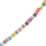Perla Heishi a forma di rondella in ceramica 8x5 mm - Multicolore x 28 cm