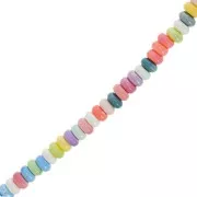 Perla Heishi a forma di rondella in ceramica 8x5 mm - Multicolore x 28 cm