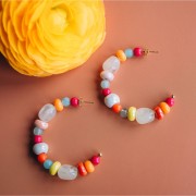 Perle tonde in ceramica Heishi 9x5 mm - Multicolore x28cm