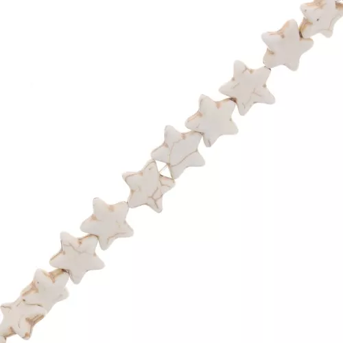Perline a stella 15 mm imitazione pietra colorata - Howlite x38cm