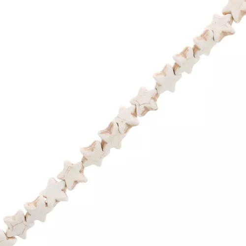 Perline a stella 12 mm imitazione pietra colorata - Howlite x37cm