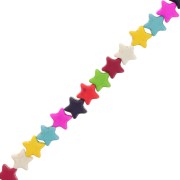 Perline a stella 12 mm imitazione pietra colorata Howlite - Multicolore x37cm|raw }}