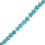 Perline a stella 12 mm imitazione pietra colorata Howlite - Turchese x37cm|raw }}