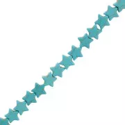 Perline a stella 12 mm imitazione pietra colorata Howlite - Turchese x37cm