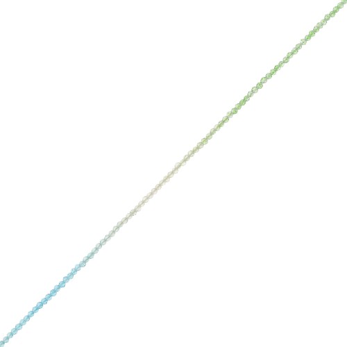 Perline sfaccettate rotonde 2 mm - Tie and dye- Verde - Turchese - Cristallo x35cm