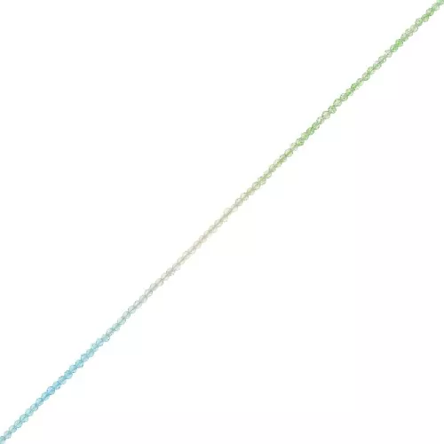 Perline sfaccettate rotonde 2 mm - Tie and dye- Verde - Turchese - Cristallo x35cm