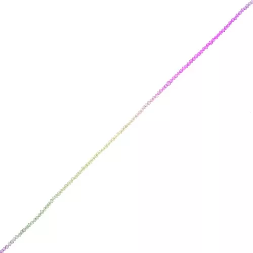 Perline tonde sfaccettate 2 mm - Legatura e tintura - Beige - Fucsia - Verde x36cm