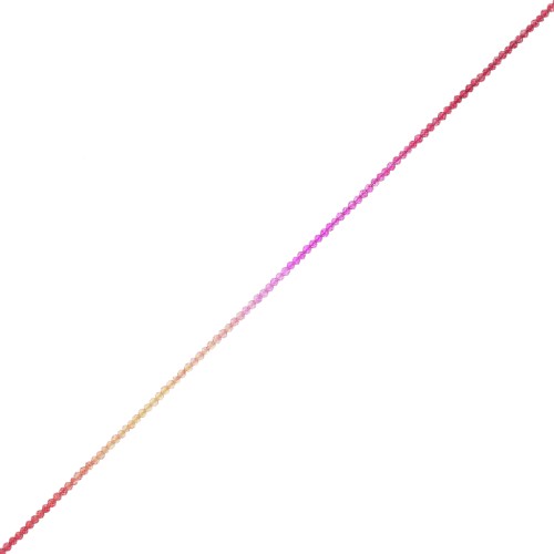 Perline tonde sfaccettate 2 mm - Tie and dye - Fucsia - Rosso - Nude x37cm