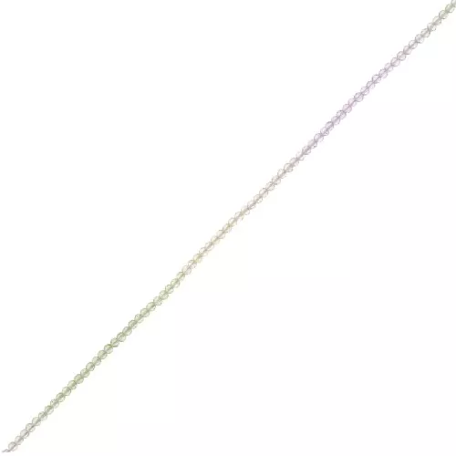 Perline sfaccettate rotonde 3 mm - Tie and dye - Lilla - Verde - Cristallo x36cm