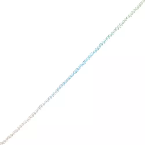 Perline tonde sfaccettate 3 mm - Tie and dye- Verde chiaro - Blu - Cristallo x35cm
