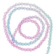 Perline rotonde sfaccettate 3 mm -Tie and dye - Azzurro - Rosa - Lilla x36cm